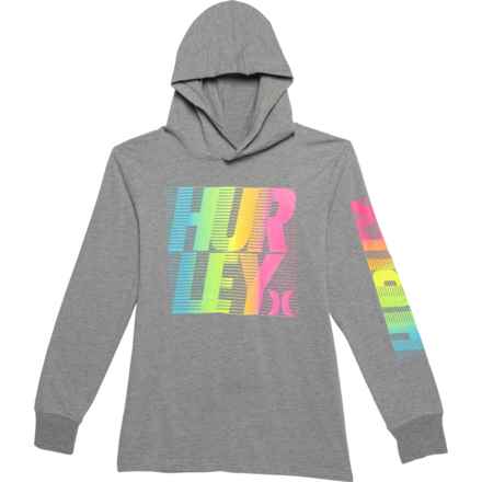 Hurley Big Boys Lightweight Hoodie in Dk Grey Heather