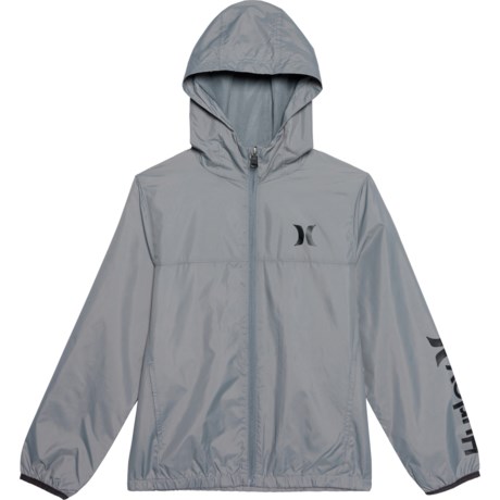 Hurley Big Boys Lightweight Wind Jacket in Grey/Black