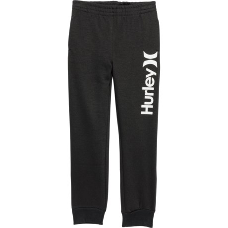 Hurley Big Boys Logo Fleece Joggers in Black