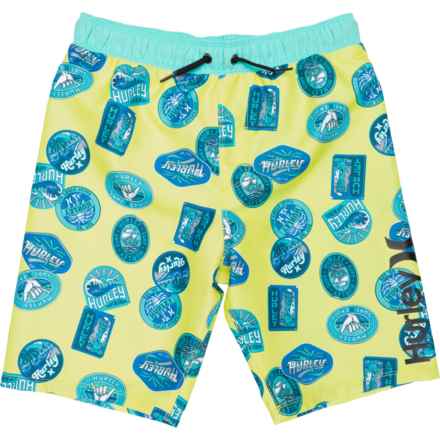 Hurley Big Boys Logo Patch Boardshorts in Lt Lemon Twist