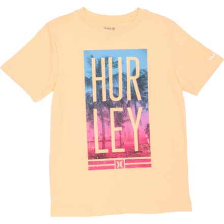 Hurley Big Boys Palm Tree T-Shirt - Short Sleeve in Melon Tint