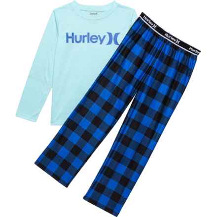 Hurley Big Boys Shirt and Lounge Pants Set - Long Sleeve in Game Royal