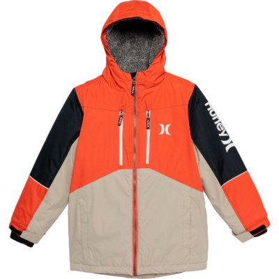 Hurley Kids Mountain Snowboard Hooded Jacket in Team Orange at Nordstrom