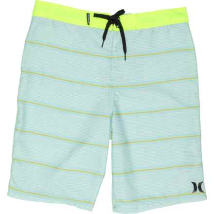 Hurley Big Boys Striped Boardshorts in Green Glow/Volt