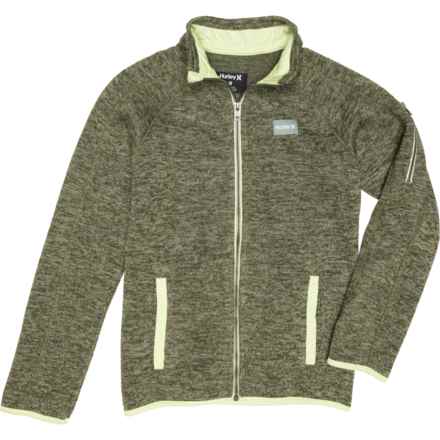 Hurley Big Boys Sweater-Knit Full Zip Shirt - Long Sleeve in Jade Stone