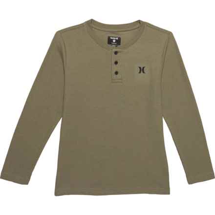 Hurley Big Boys Thermal Henley Shirt - Long Sleeve in Army