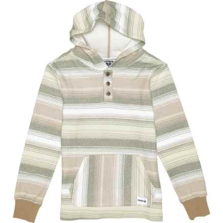 Hurley Big Boys Towel Terry Surf Hoodie in Khaki