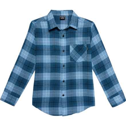 Hurley Big Boys Woven Flannel Shirt - Long Sleeve in Night Force / Blues