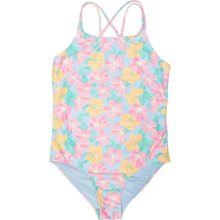 Hurley Big Girls Core One-Piece Swimsuit in Blue Ice