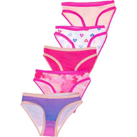 Hurley Big Girls Cotton Panties - 5-Pack, Briefs in Pink Blast