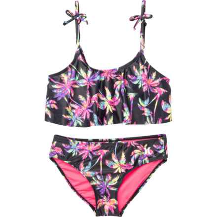 Hurley Big Girls Flutter Bikini Set - UPF 30 in Black/Multi