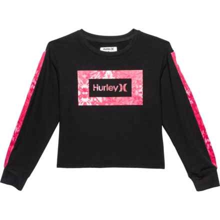 Hurley Big Girls French Terry T-Shirt - Long Sleeve in Black