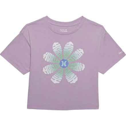 Hurley Big Girls Graphic Crop T-Shirt - Short Sleeve in Light Lavender