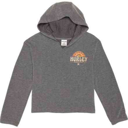 Hurley Big Girls Graphic Hoodie in Dk Grey Heather