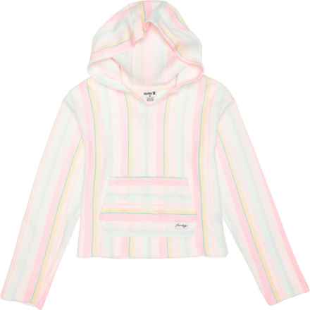 Hurley Big Girls Towel Terry Hoodie in Pale Ivory / Multi