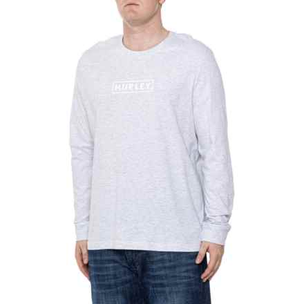 Hurley Boxed Logo Cotton Jersey T-Shirt - Long Sleeve in Light Heather Grey