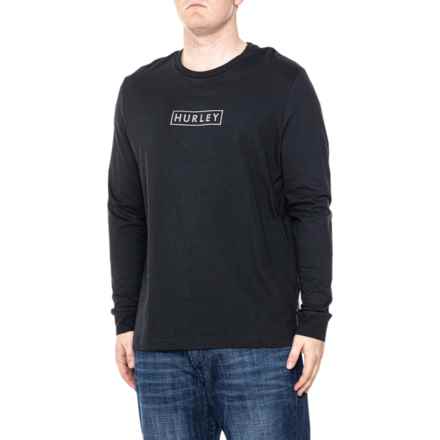 Hurley Boxed Logo Graphic T-Shirt - Long Sleeve in Black