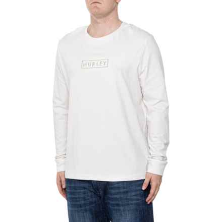 Hurley Boxed Logo Graphic T-Shirt - Long Sleeve in Natural