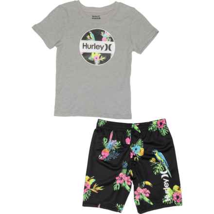 Hurley Boys Knit Shirt and Shorts Set - Short Sleeve in 023 - Black