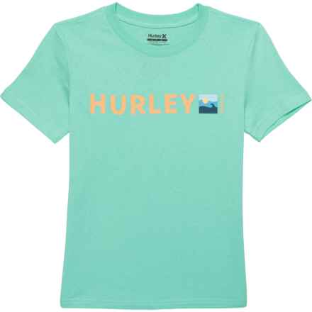 Hurley Boys Logo T-Shirt - Short Sleeve in Green Glow