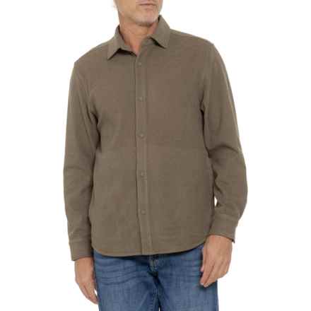 Hurley Brushed Herringbone Fleece Shirt Jacket - Snap Front in Sandstone