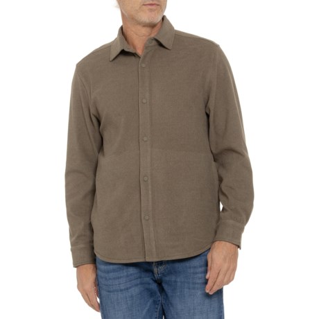 Hurley Brushed Herringbone Fleece Shirt Jacket - Snap Front in Sandstone