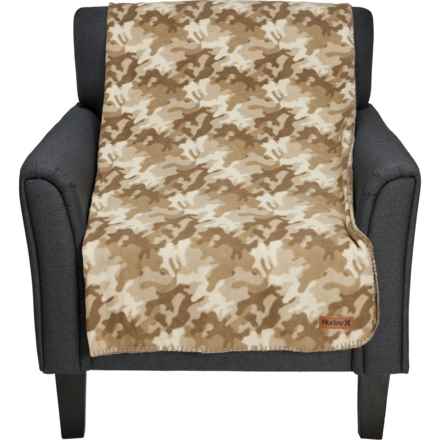 Hurley Coastline Micro Tech Fleece Throw Blanket - 50x70” in Camo Neutral