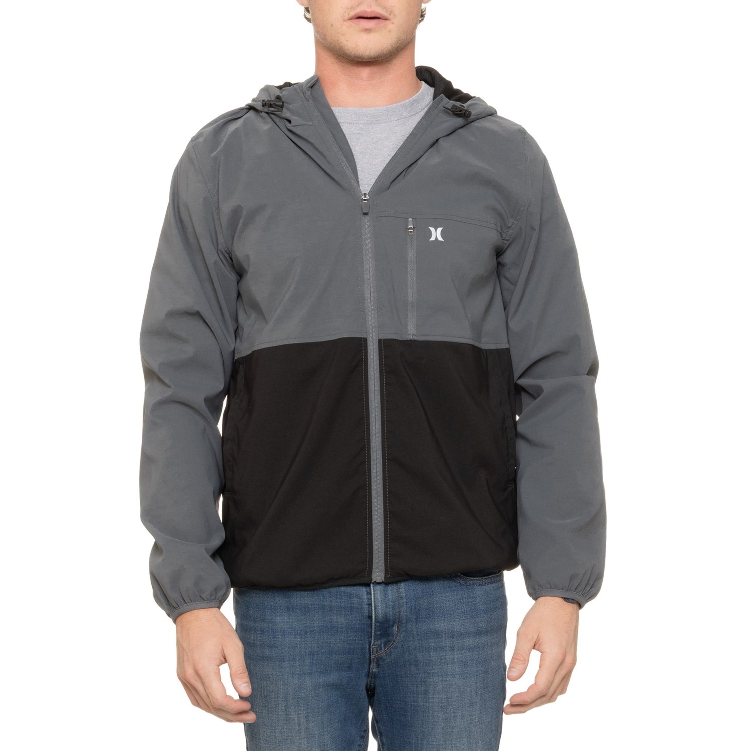 Hurley Color-Block Windbreaker Jacket - Save 47%