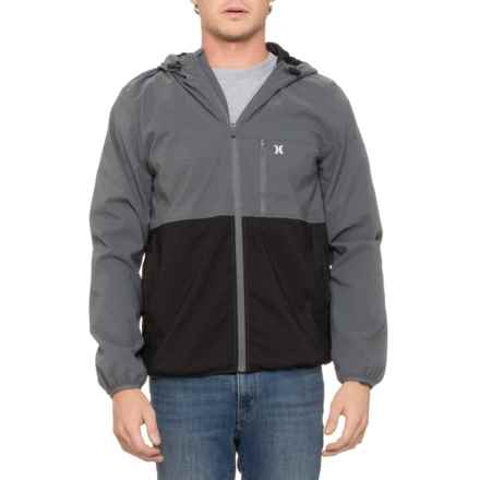 Hurley Color-Block Windbreaker Jacket in Black