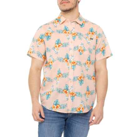 Hurley Congo Print Woven Shirt- Short Sleeve in Pink