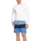HURLEY EXIST Color-Blocked Sun Shirt and Swim Shorts Set - UPF 50+, Long Sleeve in Mystic Blue