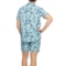 102V0_2 HURLEY EXIST Double Hi AOP Print Button-Down Shirt and Swim Shorts Set - UPF 50+, Short Sleeve