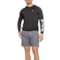 HURLEY EXIST Static Hooded Sun Shirt and Swim Shorts Set - UPF 50+, Long Sleeve in Grey/Multi Black Top