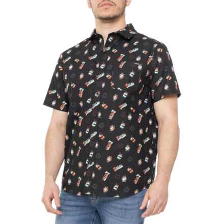 Hurley Freaky Tiki Print Woven Shirt- Short Sleeve in Black