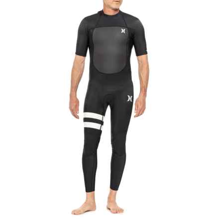 Hurley Fusion 202 Back Zip Wetsuit - 2 mm, UPF 50+, Short Sleeve in Black