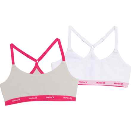 Hurley Girls Sports Bralettes - 2-Pack, Low Impact in White