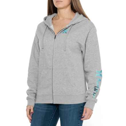 Hurley Graphic Hoodie - Full Zip in Heather Grey