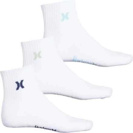 Hurley Half-Cushion Terry Socks - 6-Pack, Quarter Crew (For Men) in White/Multi