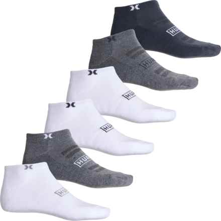 Hurley Half Terry Low Cut Socks - 6-Pack, Below the Ankle (For Men) in Medium Grey