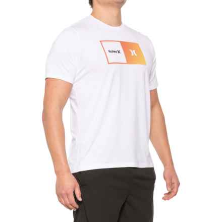 Hurley Halfer Gradient Hybrid T-Shirt - UPF 50+, Short Sleeve in White