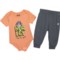 Hurley Infant Boys Baby Bodysuit and Joggers Set - Short Sleeve in Bright Mango Heather