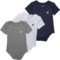 Hurley Infant Boys Baby Bodysuits - 3-Pack, Short Sleeve in Dark  Grey Heather
