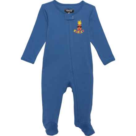 Hurley Infant Boys Footed Coveralls - Long Sleeve in Federal Blue