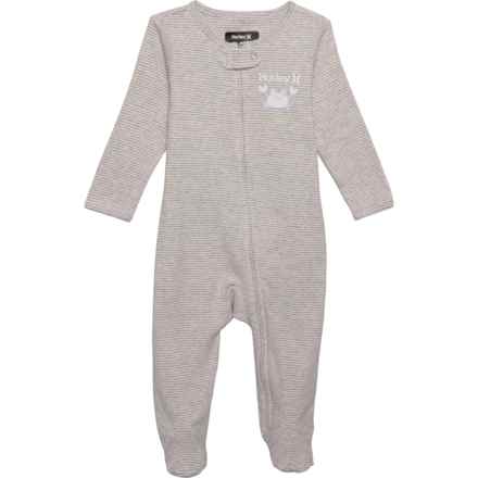 Hurley Infant Boys Footed Coveralls - Long Sleeve in Stone