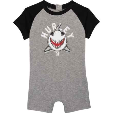 Hurley Infant Boys Knit Romper - Short Sleeve in Dark  Grey Heather