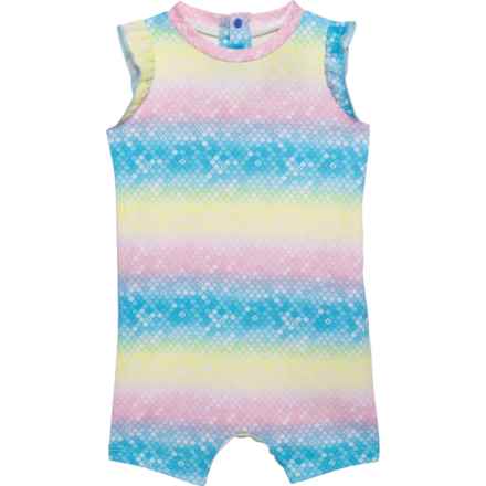Hurley Infant Girls Knit Romper - Short Sleeve in Medium Blue
