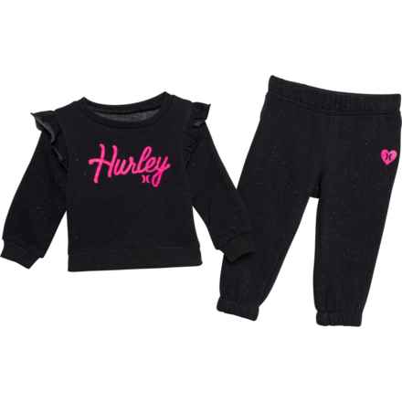Hurley Infant Girls Sweatshirt and Sweatpants Set in Black