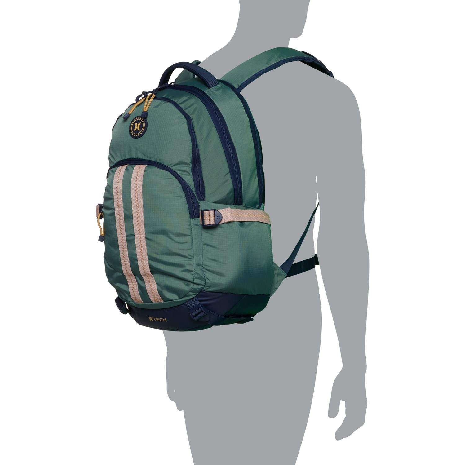 Hurley Mens Skateboard Backpack Olive One Size Hurley Taiwan