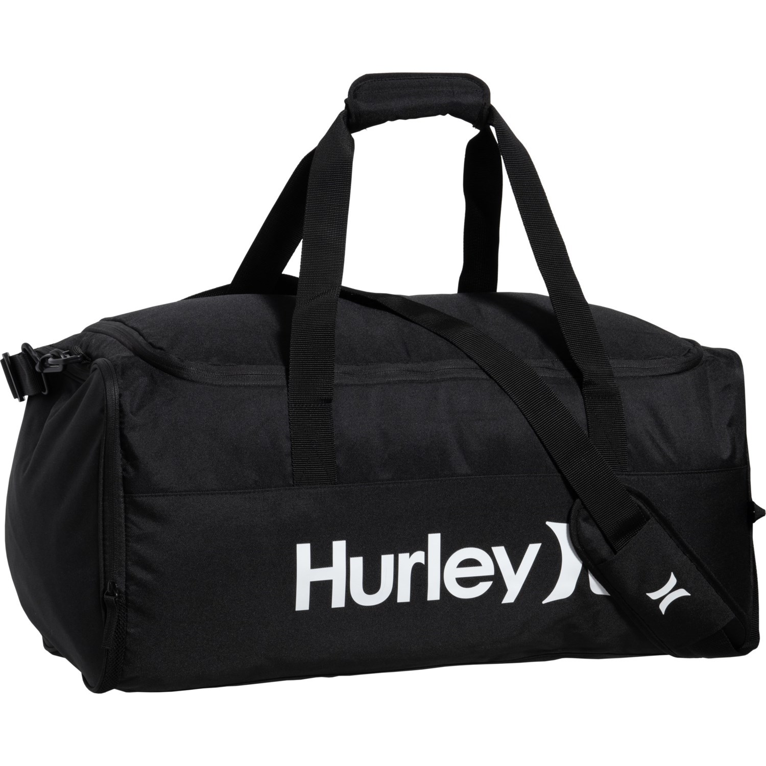 Hurley Large Block Duffel Bag BlackWhite Save 30