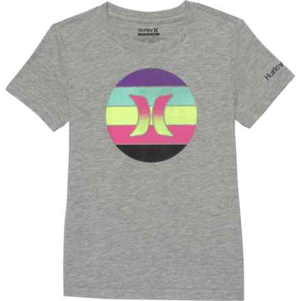 Hurley Little Boys Colorful Logo T-Shirt - Short Sleeve in Dk Grey Heather